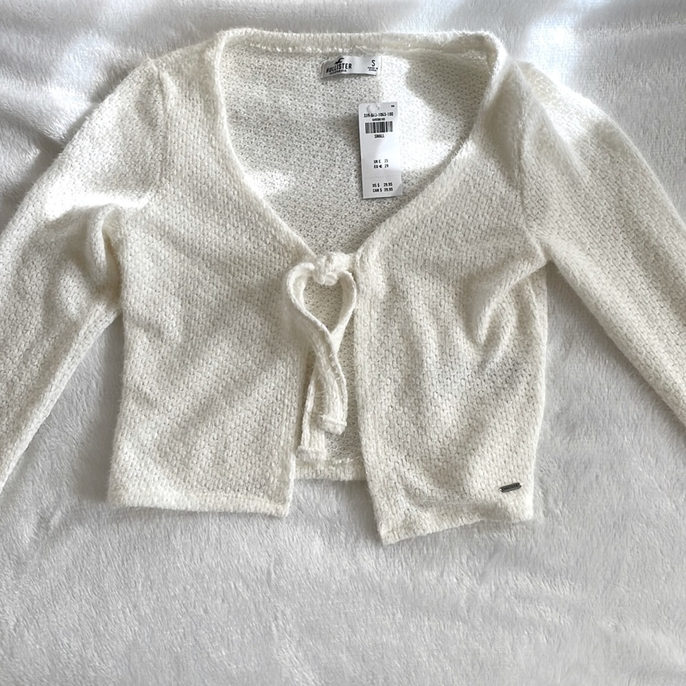 Hollister White Sweater Top Size SM